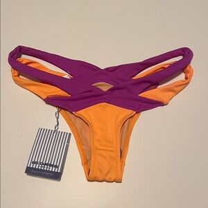 Les Canebiers Palmier Bikini Bottom Colorblock St Tropez 38 US 6 NWOT